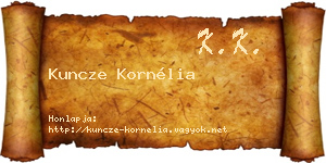 Kuncze Kornélia névjegykártya